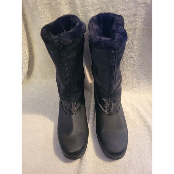 Totes STARIDE 2 Womens Black Waterproof Front Zip Up Winter Round Toe Boots 8M - Picture 2 of 12